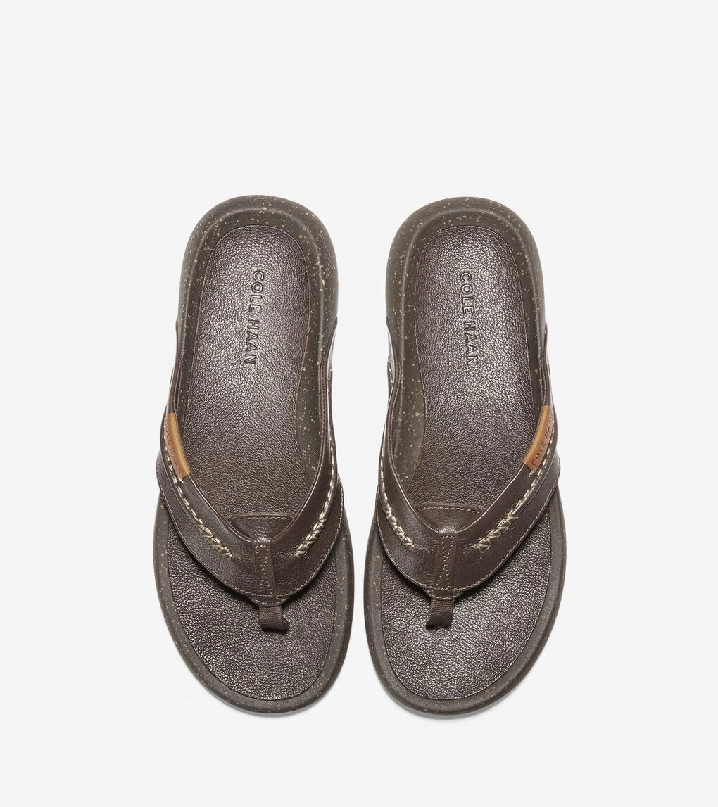 Cole Haan Men s Brady Thong Flip Flop Sandal Chestnut Brown Size