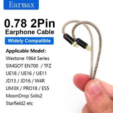 3.5mm to 0.78 2pin OCC Silver Cable For Westone 1964 Series SIMGOT EN700 TFZ 4FT