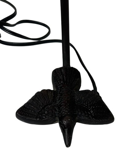 Vintage Tiny Tiffany Style Lamp Shade for Desk Hibiscus Hummingbird Bird Base - Picture 3 of 12
