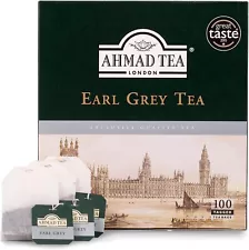 Ahmad Aromatic Earl Grey Tea, Caffeinated Black Tea 100 teabags