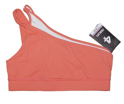 $64 Luxury Athletic Line FOURLAPS Tangerine Stretch-Knit SOLO Sports Tank Bra L