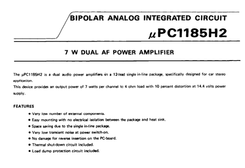 UPC1185H2 NEC 7 Watt Dual AF Power Amplifier -- NOS UPC1185H - Picture 2 of 3