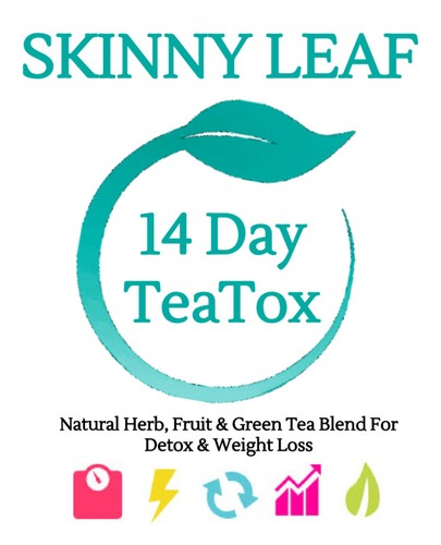 14 DAY SKINNY LEAF DETOX & WEIGHTLOSS WITH TEA INFUSER! 2 WEEK NATURAL TEATOX! - Picture 2 of 6