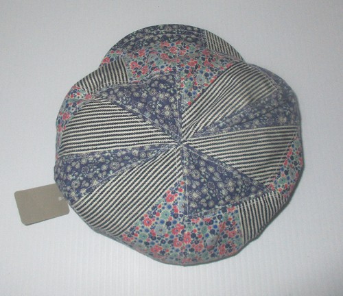 Paper Boy Cap Quilt Style Pattern Small for Child or a Woman 100% Cotton - Picture 5 of 6