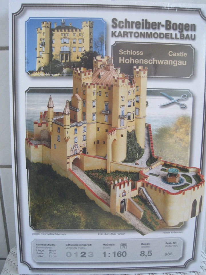 Hohenschwangau Schloss Burg Schreiber-Bogen Kartonbausatz *NEU* Bastelbogen