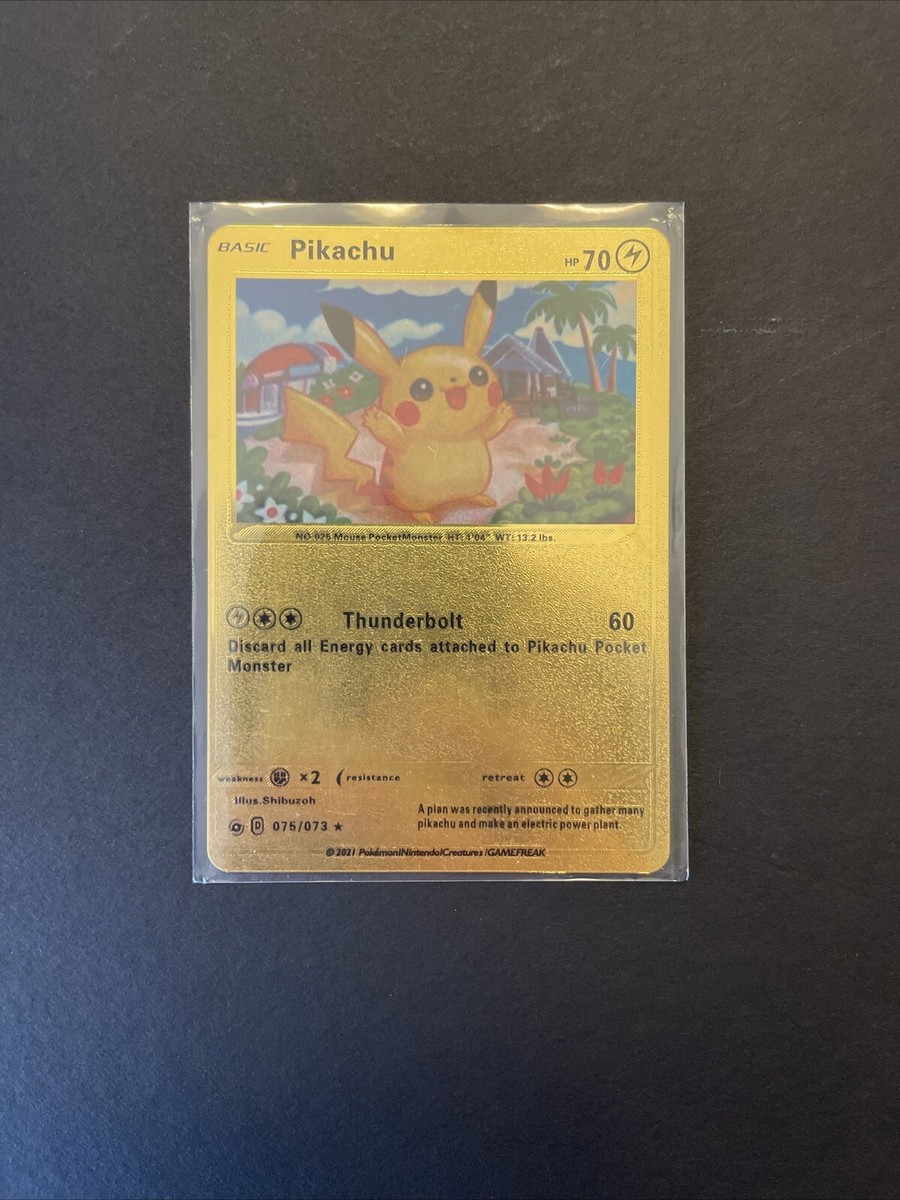 【美品】ピカチュウD075/073★ Pikachu Gold Foil Fan Art Pokemon Card 075/073 Card NM | eBay