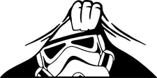 Stormtrooper Peeking Vinyl Decal Sticker | Cars | Walls  7 inch
