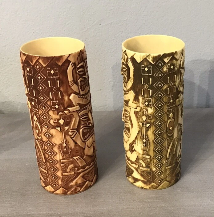 2 tazas Tiki TM y Universal Studio Whirley DrinkWorks imitación madera tazas de plástico 16 oz Foto 2 de 4
