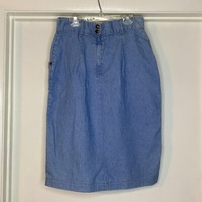Vintage Carlyle Skirt Womens 100% Cotton Denim USA Made 90s