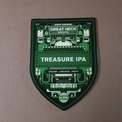 Great Heck gebraucht Treasure IPA Pumpe Clip nur vorne Homebar Mancave Display 