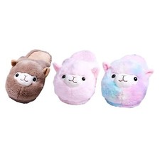 Cartoon Alpaca Slippers House Shoes Household Soft Cute Slip on Slippers Winter