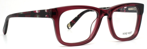 NINE WEST NW5103 603 Crystal Bordeaux Womens Square Eyeglasses 51-18-135 B:39 - Picture 3 of 14