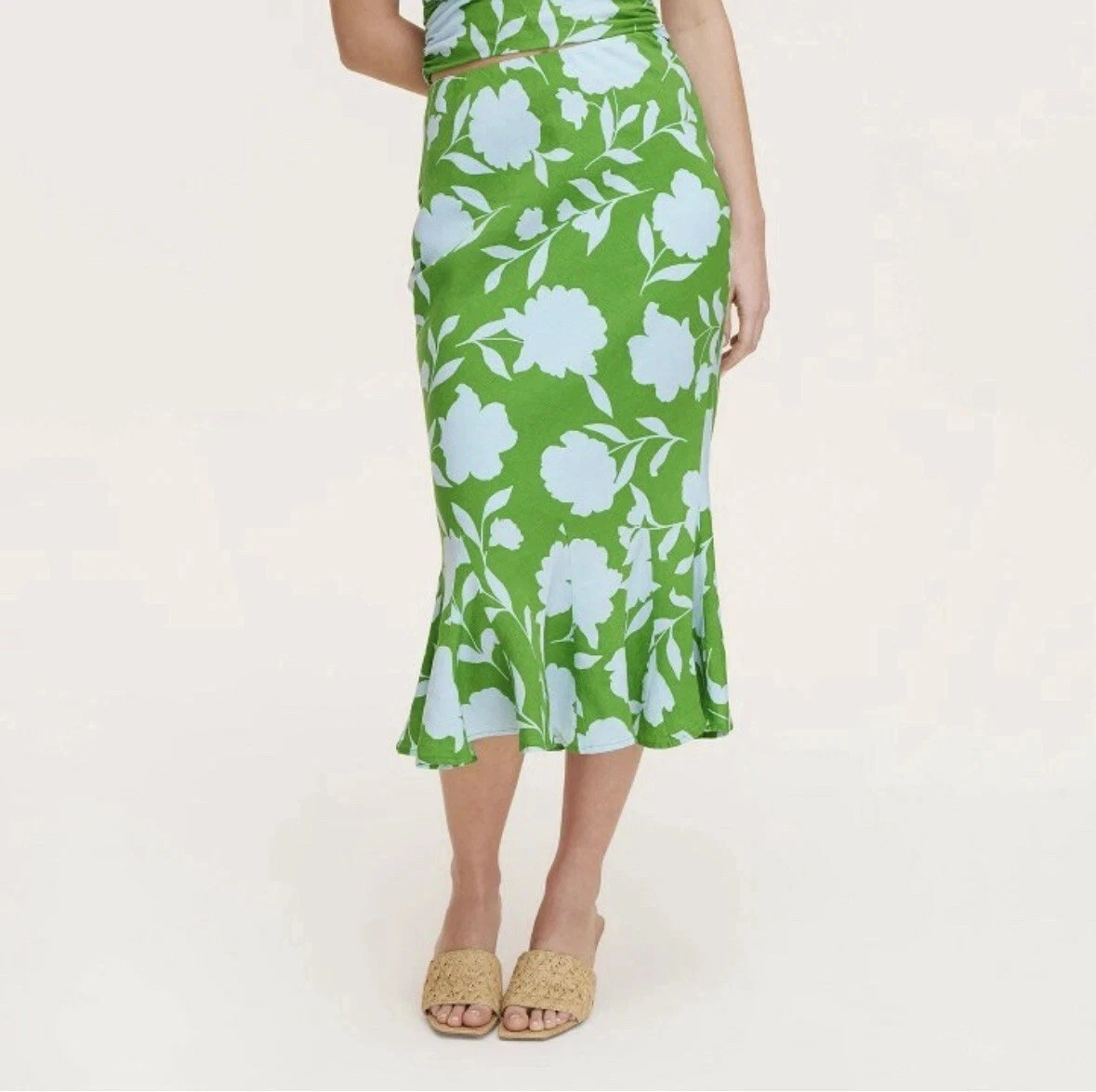 Kate Spade s Classic Rose Linen Fit and Flare Midi Skirt - kate spade Small NWT