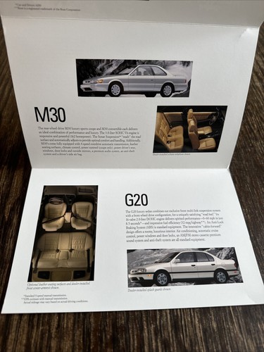 1990 INFINITI Q45 M30 G20 Specification Car Dealership Brochure Flyer Promo - Picture 3 of 7