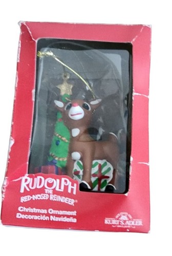 Kurt S Adler Ceramic Christmas Ornaments Rudolph The Red-Nose Reindeer NEW - Picture 6 of 8