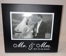 4 x 6 Mr and Mrs From this day forward Wedding Picture Frame Black White Writing