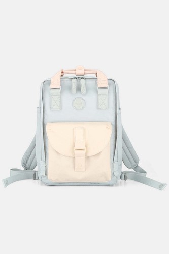 Himawari Contrast Waterproof Canvas Backpack Bag with Round Label - 第 3/23 張圖片