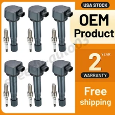 Ignition Coil Pack and Iridium Spark Plug Set of 6 For Acura RDX ZDX Honda UF624