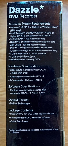 Pinnacle Dazzle DVD Recorder HD | Video Capture Device + Video Software NIB - Bild 3 von 3