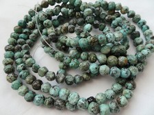 15 1/2" Strand Turquoise Lightly Faceted Round Stone Beads 6-7mm A233 DNG