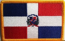 DOMINICAN REPUBLIC FLAG embroidered iron-on PATCH CARIBBEAN EMBLEM