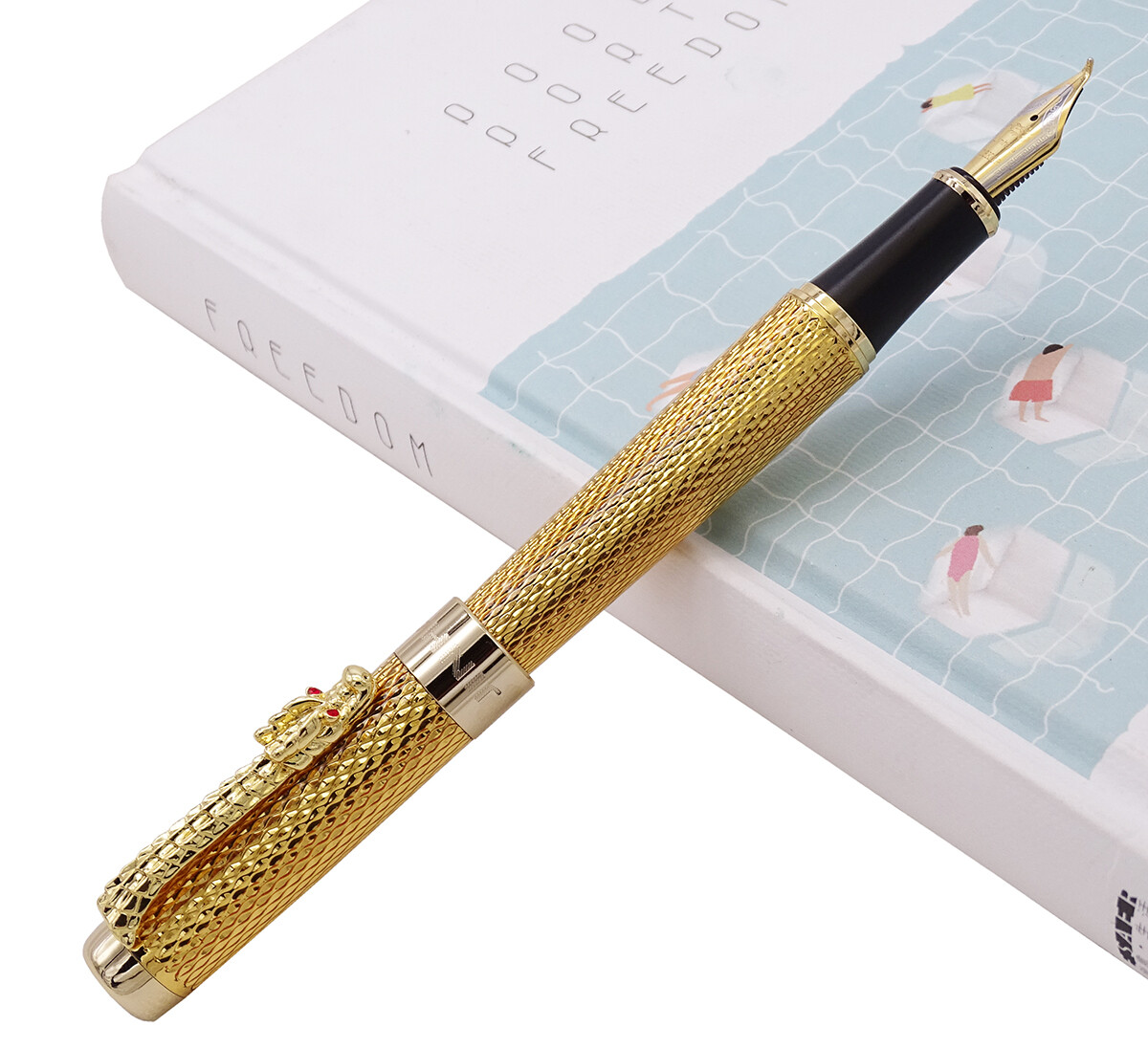 Jinhao 1200 Luxury Golden Metal Bent Nib Fountain Pen