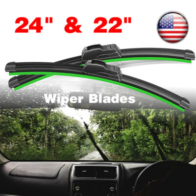 24'' & 22'' Bracketless Windshield Wiper Blades Hybrid silicone J-HOOK  QUALITY