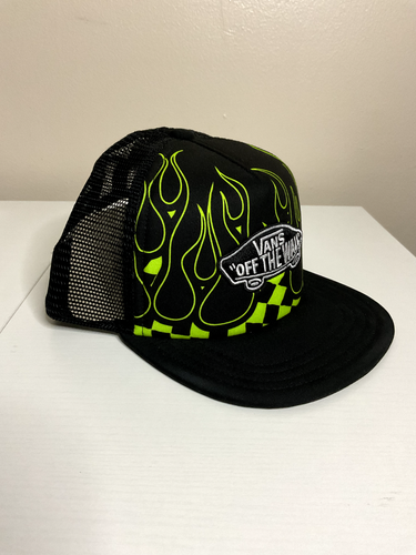 Vans Off The Wall Classic Patch Trucker Plus-Lime Green/Black Boys Cap One Size - Picture 4 of 13