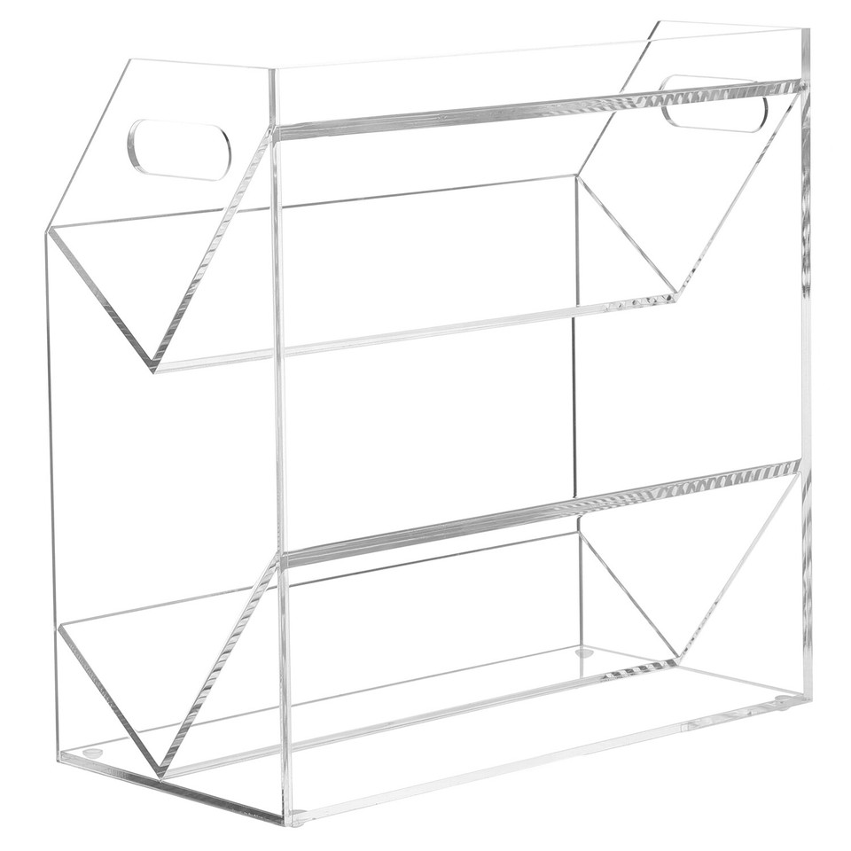 2 Tier Retro Clear Acrylic Cassette Tape Holder Audio Tape Deck Storage