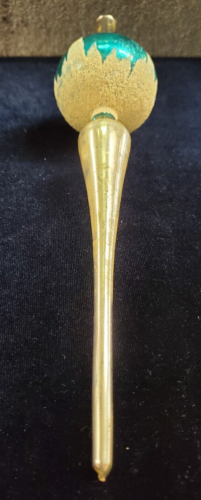 Vintage Shiny Brite Mercury Glass Teal Christmas Tree Topper - Picture 7 of 18