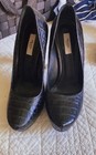 PRADA Black Croc Embossed Leather Stiletto Pump Round Toe Slip On US 8 — photo 1