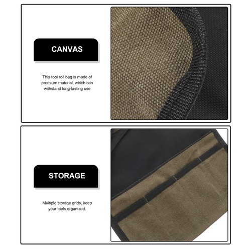 Kit de herramientas de carpintería bolsa enrollable viaje trabajo plegable almacenamiento llave bolsa - Imagen 10 de 12