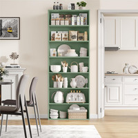 Bookshelf 210cm Tall 7 Tier Storage Shelves Display Unit Living Room Green