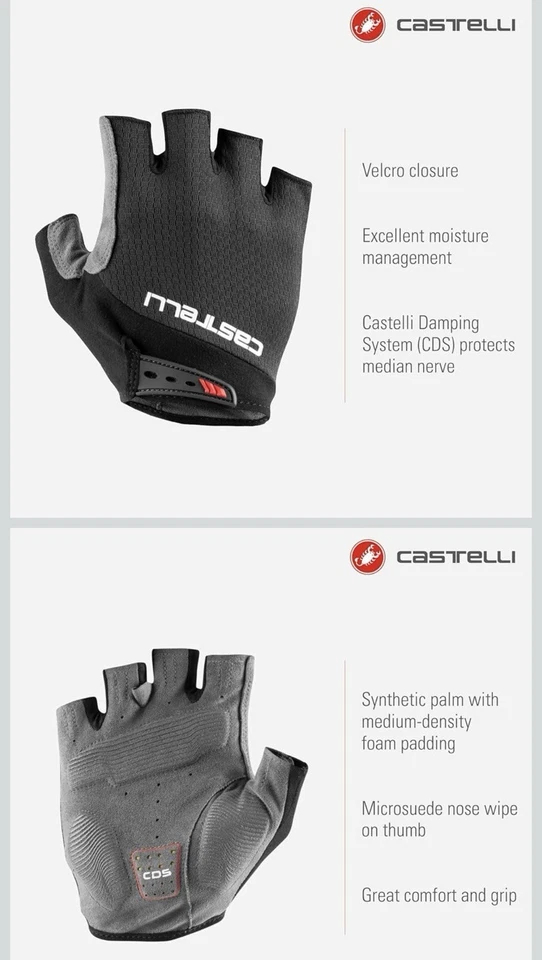 Castelli Entrata V Cycling Gloves Men’s XS Extra Small Blue Fingerless Strap - Image 2 of 3