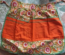 Vintage Multicoloured Pinny Apron With Pockets Cotton Fabric cottagecore