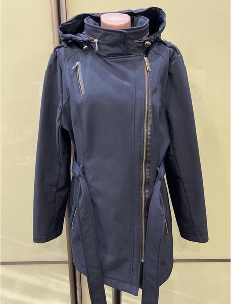 Women Michael Kors Trench Coat Navy Polyester L