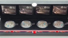 2009–2012 London 2012 £5 Silver Piedfort 4 Coin Set 226.24g CGT FREE collection 72.86 per troy oz