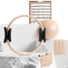 Pilates Ring Set Magic Ring Core Ball 3x Loop 2x Flex Band Nude Color