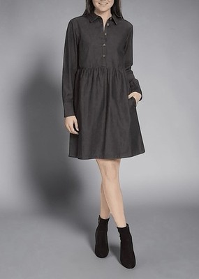 NWT Nine West Denim Shirt Dress XXL 100% Cotton Long Sleeve Pockets
