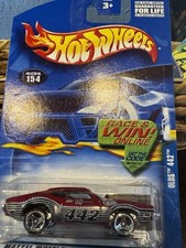 2002 Hot Wheels Mainline/Collector 154 OLDS 442 Dark Red w/Chrome 3 Sp Wheels