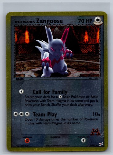 Team Magma's Zangoose 23/95 Rare Team Magma vs Team Aqua Pokemon Reverse Holo LP
