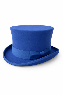 Hochwertiger royalblauer Zylinderhut aus 100 % Wolle handgefertigt Hochzeit Event Hut S bis XXL