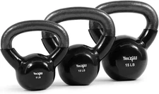 Yes4All Kettlebell Set Vinyl Coated Weights Combo for Full Body Workout Equipmen