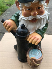 Garden Gnome Water Pump Pete 12" Tall  Resin UV Resistant Paint (Design Toscano)
