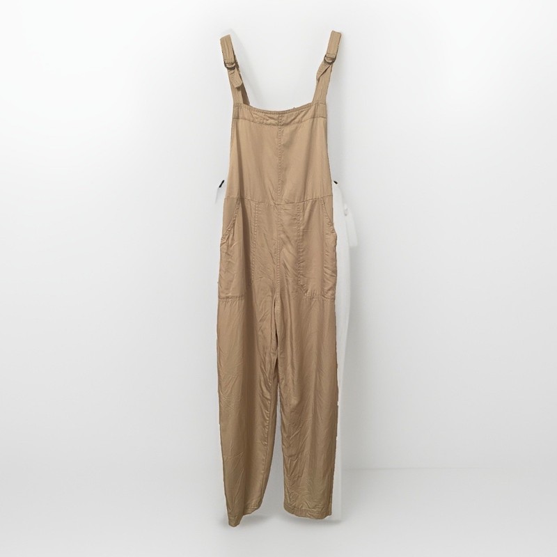 Abercrombie & Fitch Women’s Overalls Sz S Beige Tan Denim Adjustable Straps