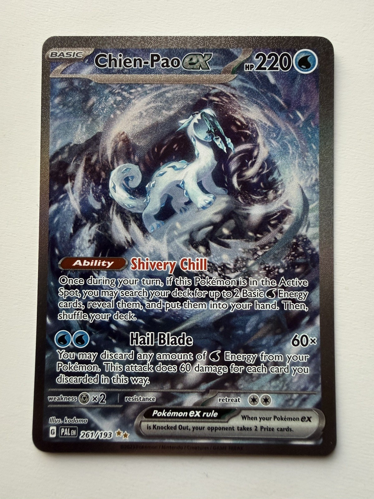 Chien-Pao ex 261/193 Sv02: Paldea Evolved Holo - Pokémon TCG - NM / M