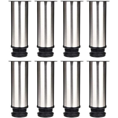 Möbelfüße Verstellbar 150mm - 8er Set aus Edelstahl, Silber für Möbelprojekt