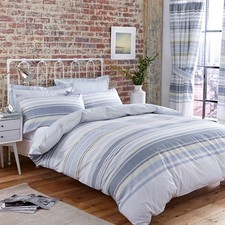 Charlotte Thomas Nevada Stripe Polycotton Duvet Cover Set Duck Egg Reversible UK
