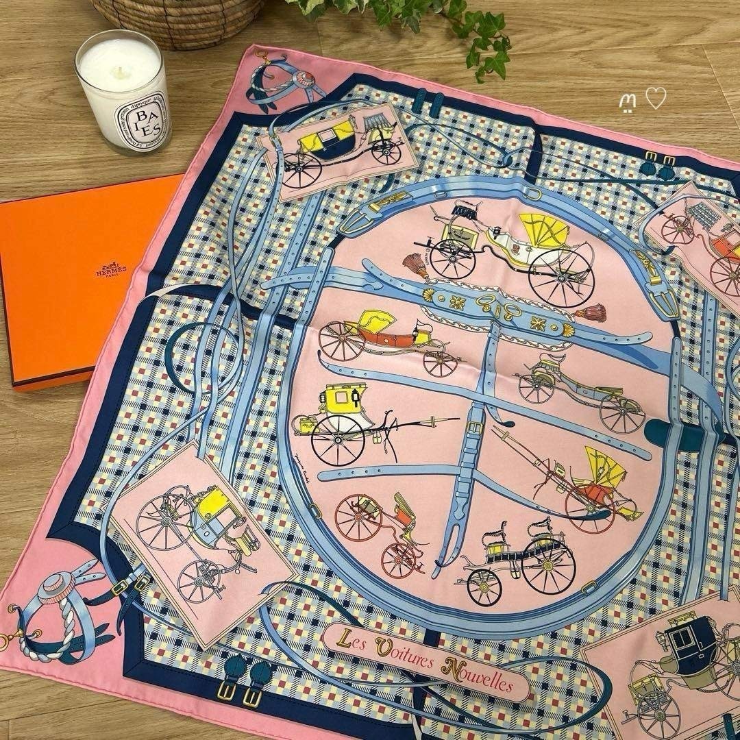 Hermes 70 History of the Carriage Silk Scarf Rose Trousers r0_0209 thumbnail 7