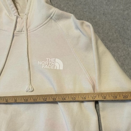 The North Face Women's Small White Pink Logo 100% Cotton Pullover Pocket Hoodie - Picture 9 of 10
